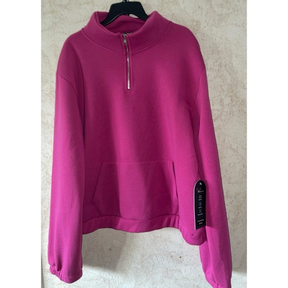 Angel Cult Fuchsia Half-Zip Women's Top - Picture 1 of 5